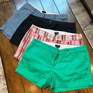 J. Crew Women's Shorts - Vibrant Green, Pink Plaid, Classic Black, Cool Gray